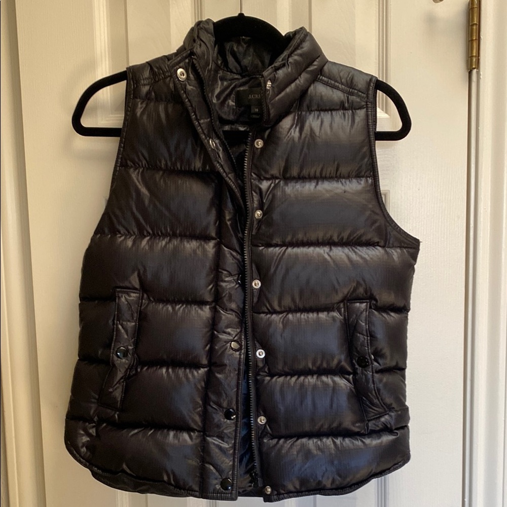 J. Crew Down filled Black Puffer Vest Sz XS